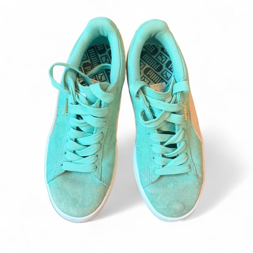 Puma Suede Classic Mint Green Low Top Sneakers Women’s Size 6.5 Casual Shoes - Picture 7 of 8